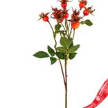 Маленькое фото 2: Шиповник искусственный (пластик), 56см, оранжевый