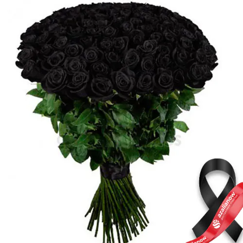 Фото 1: 100 чёрных роз. Сервис доставки цветов AzaliaNow