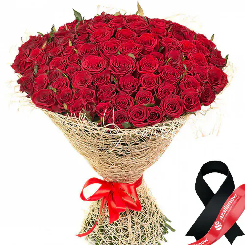 Фото 1: 100 красных роз. Сервис доставки цветов AzaliaNow