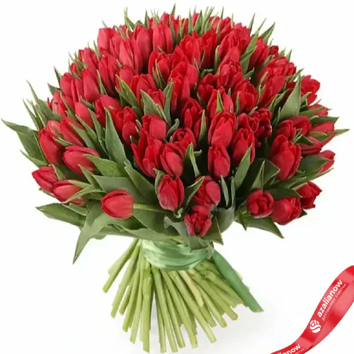 Фото 1: 101 красный тюльпан, Россия. Сервис доставки цветов AzaliaNow