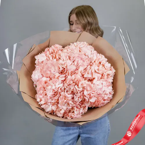 Фото 1: Шикарный букет из 15 розовых гортензий. Сервис доставки цветов AzaliaNow