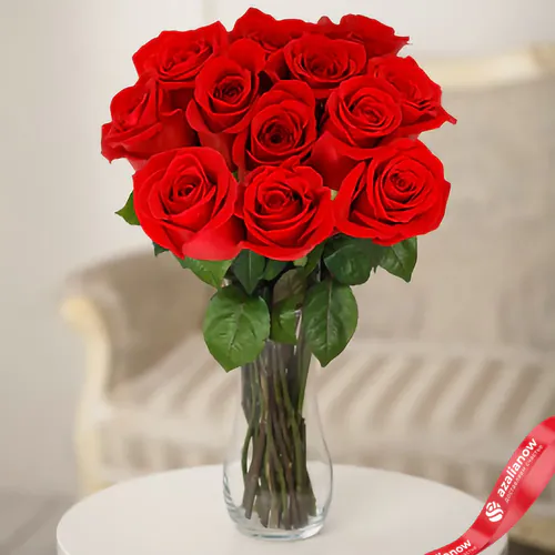 Фото 1: Красные розы высшего сорта, 11 шт, 50 см, Россия. Сервис доставки цветов AzaliaNow