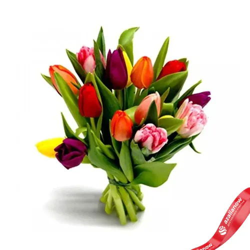 Фото 1: Букет из 11 разноцветных тюльпанов. Сервис доставки цветов AzaliaNow