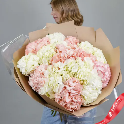 Фото 3: Букет из 20 бело-розовых гортензий «Шик». Сервис доставки цветов AzaliaNow