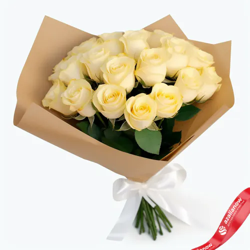 Фото 1: Букет из 17 желтых роз в крафте. Сервис доставки цветов AzaliaNow