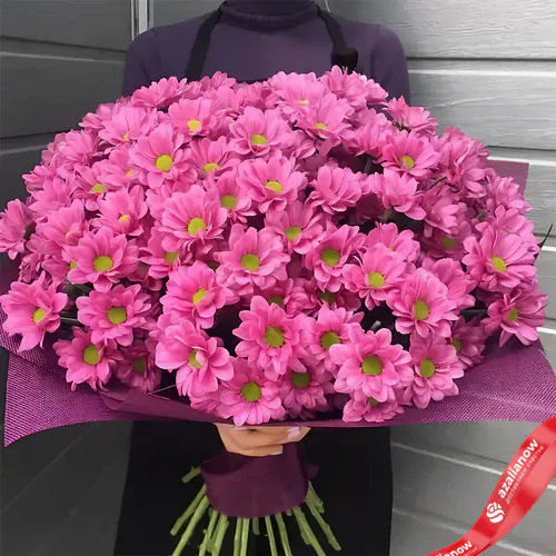 Фото 1: Букет из 25 розовых кустовых хризантем. Сервис доставки цветов AzaliaNow