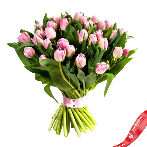 Фото 1: 29 розовых пионовидных тюльпанов. Сервис доставки цветов AzaliaNow