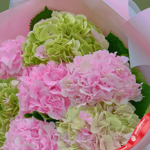 Фото 3: Букет из 4 розовых и 3 зеленых гортензий «Ты лучшая!». Сервис доставки цветов AzaliaNow