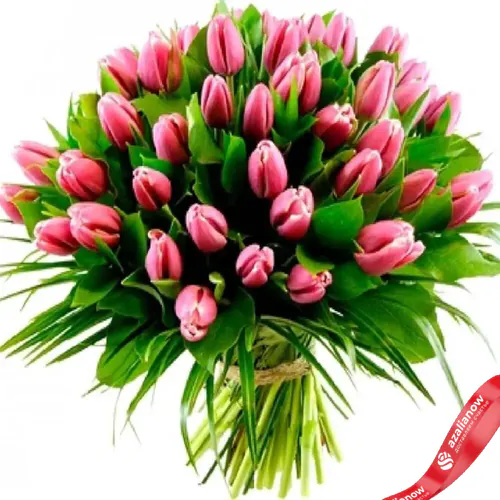 Фото 1: 51 розовый тюльпан, Россия. Сервис доставки цветов AzaliaNow