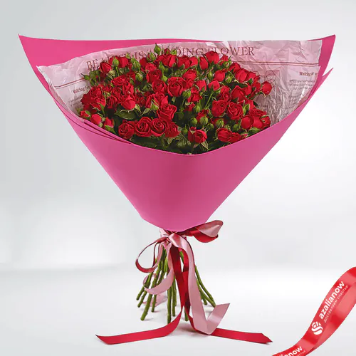 Фото 1: Акция! Букет из 19 кустовых красных роз «Арлекино» (классические букеты). Сервис доставки цветов AzaliaNow
