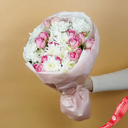 Фото 3: Букет из хризантем и роз «Мысли о тебе». Сервис доставки цветов AzaliaNow