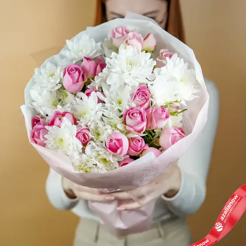 Фото 2: Букет из хризантем и роз «Мысли о тебе». Сервис доставки цветов AzaliaNow