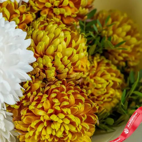 Фото 2: Букет из белых и желтых хризантем «Вивьенна». Сервис доставки цветов AzaliaNow
