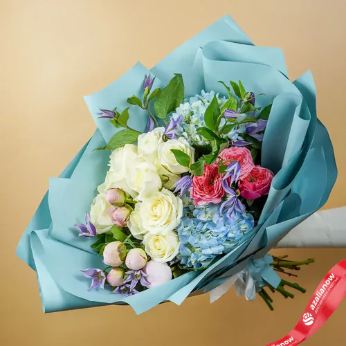 Фото 2: Букет из пионов, роз и гортензий «Притяжение». Сервис доставки цветов AzaliaNow