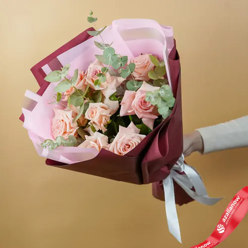 Фото 1: Букет из 9 розовых роз «Париж». Сервис доставки цветов AzaliaNow