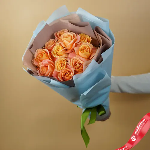 Фото 1: Букет из 11 персиковых роз «Юность». Сервис доставки цветов AzaliaNow