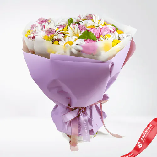 Фото 1: Букет из хризантем, роз, астранций «Фантазия». Сервис доставки цветов AzaliaNow