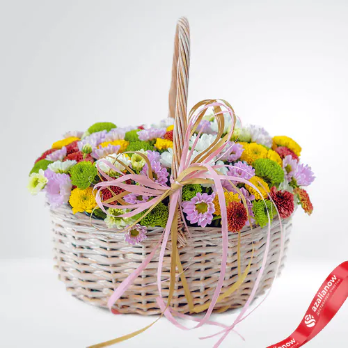 Фото 2: Букет из 19 хризантем микс «Корзина счастья». Сервис доставки цветов AzaliaNow