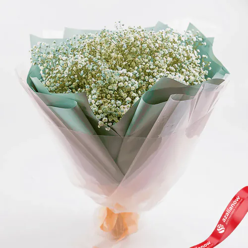 Фото 1: Букет белых и бирюзовых гипсофил «Пунктуальность». Сервис доставки цветов AzaliaNow
