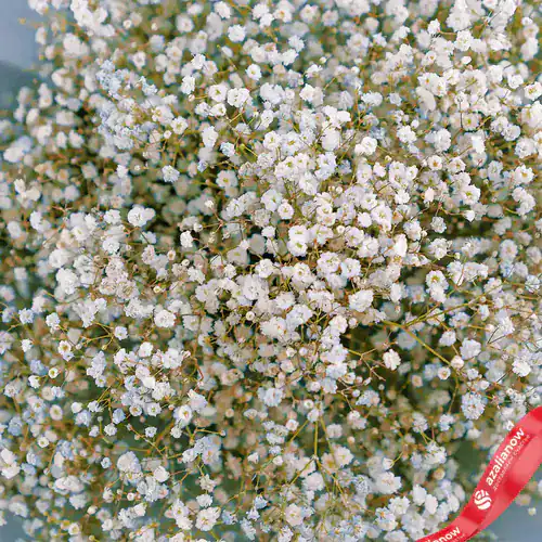 Фото 2: Букет белых и бирюзовых гипсофил «Пунктуальность». Сервис доставки цветов AzaliaNow