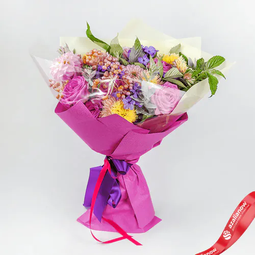 Фото 2: Букет роз, флоксов, астр, георгин «Пушинка». Сервис доставки цветов AzaliaNow