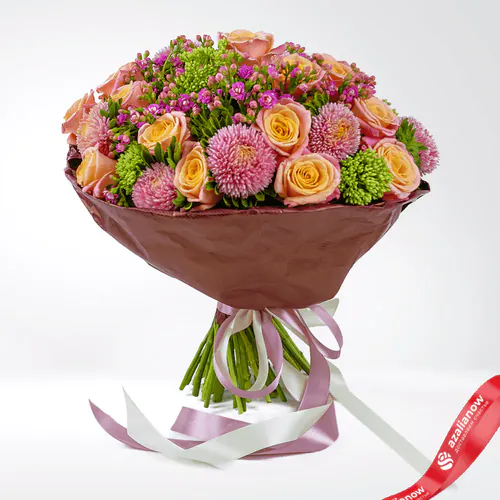 Фото 2: Букет из роз, астр и каланхоэ «Удачный день». Сервис доставки цветов AzaliaNow