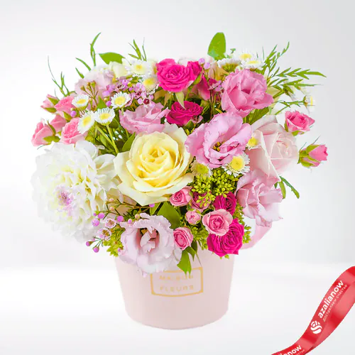Фото 1: Букет из роз, лизиантусов, хризантем «Знак внимания». Сервис доставки цветов AzaliaNow
