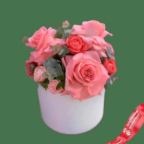 Фото 1: Букет из 5 розовых роз в коробочке. Сервис доставки цветов AzaliaNow