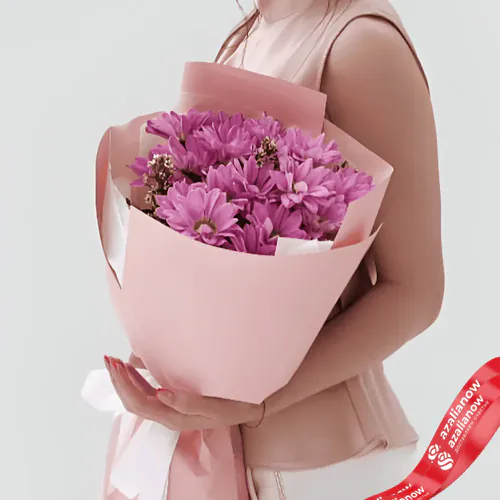 Фото 1: Букет из розовых хризантем и ваксфловера «Ты пари». Сервис доставки цветов AzaliaNow