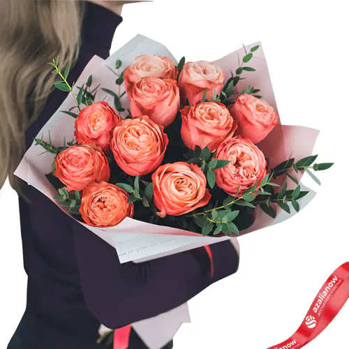 Фото 1: Букет из 11 пионовидных роз Кахала. Сервис доставки цветов AzaliaNow