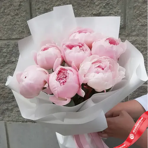 Фото 1: Букет из 7 розовых пионов «Сама нежность». Сервис доставки цветов AzaliaNow