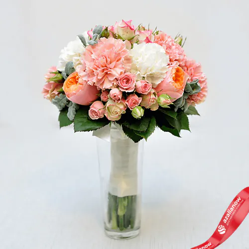 Фото 2: Букет невесты из роз и гвоздик. Сервис доставки цветов AzaliaNow