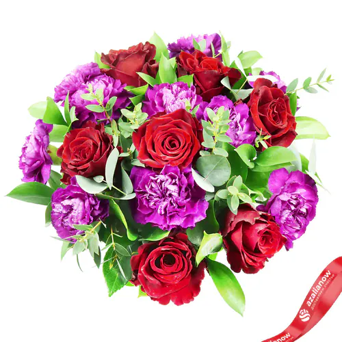 Фото 2: Букет из роз, гвоздик и зелени «Адриана». Сервис доставки цветов AzaliaNow