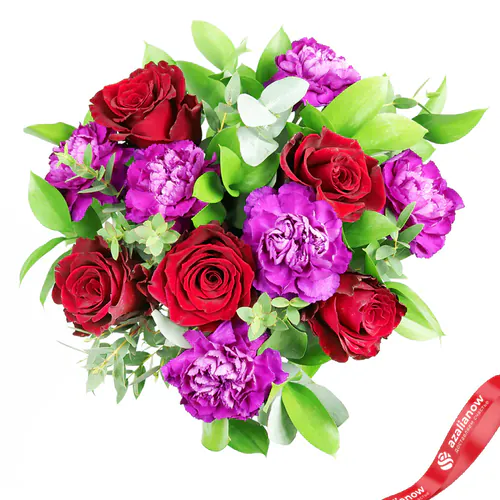 Фото 3: Букет из роз, гвоздик и зелени «Адриана». Сервис доставки цветов AzaliaNow