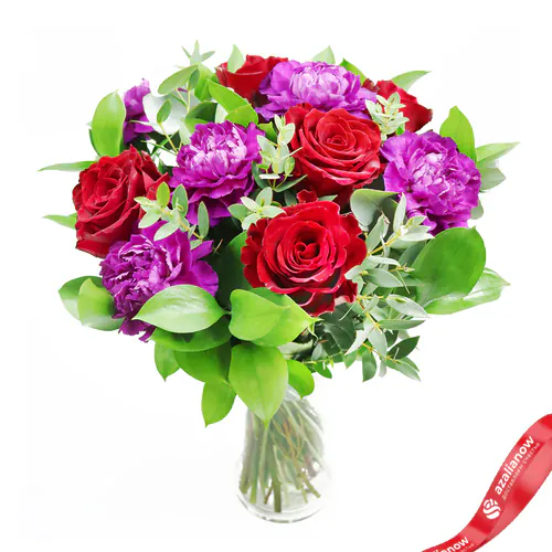 Фото 4: Букет из роз, гвоздик и зелени «Адриана». Сервис доставки цветов AzaliaNow