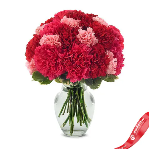 Фото 1: Букет из красных и розовых гвоздик «Кармен». Сервис доставки цветов AzaliaNow