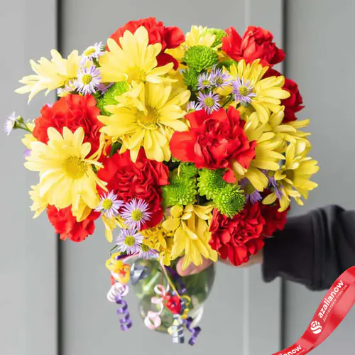 Фото 4: Букет из астр, хризантем, гвоздик «Александра». Сервис доставки цветов AzaliaNow