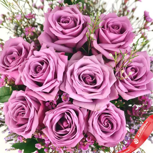 Фото 2: Букет из роз, ваксфловера и статицы «Амата». Сервис доставки цветов AzaliaNow
