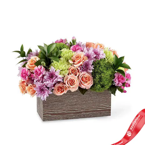 Фото 1: Букет из гвоздик, роз и хризантем «Ариана». Сервис доставки цветов AzaliaNow