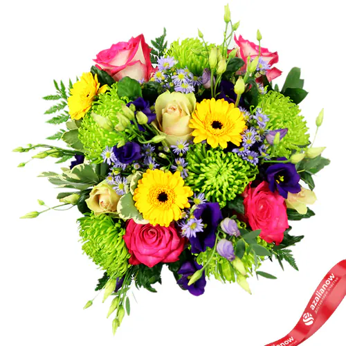 Фото 1: Букет из гербер, астр, роз, хризантем «Варвара». Сервис доставки цветов AzaliaNow