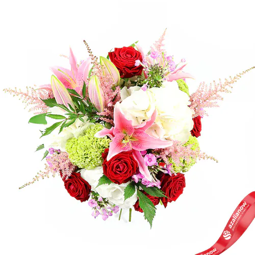 Фото 2: Букет из роз, гортензий, лилий, астильбы «Виргиния». Сервис доставки цветов AzaliaNow