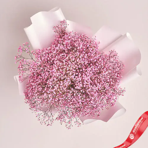 Фото 2: Букет из розовых гипсофил в белой бумаге «Классный учитель». Сервис доставки цветов AzaliaNow