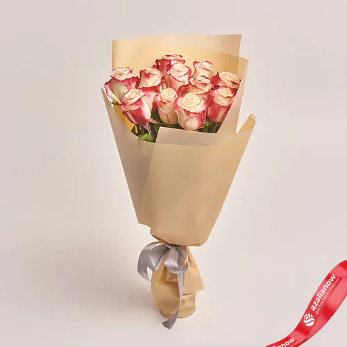 Фото 1: Букет из 11 розовых роз в пленке «Не грусти, улыбнись». Сервис доставки цветов AzaliaNow