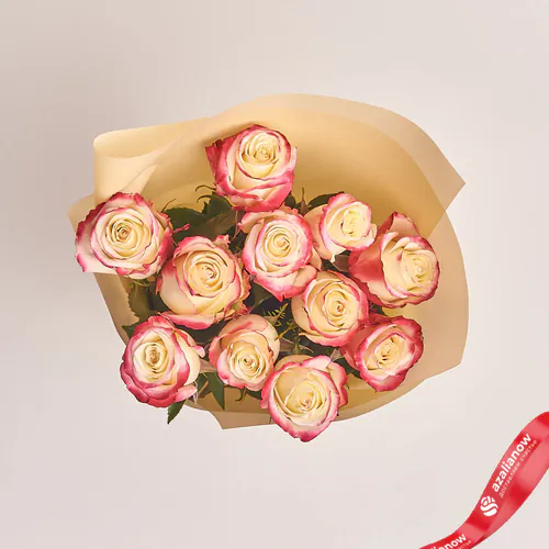 Фото 2: Букет из 11 розовых роз в пленке «Не грусти, улыбнись». Сервис доставки цветов AzaliaNow