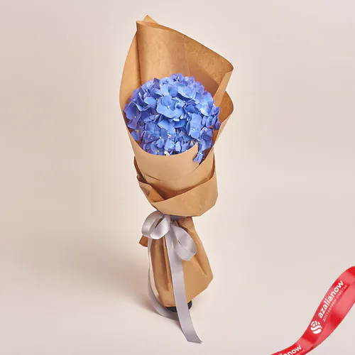Фото 1: Букет из синей гортензии в крафте. Сервис доставки цветов AzaliaNow