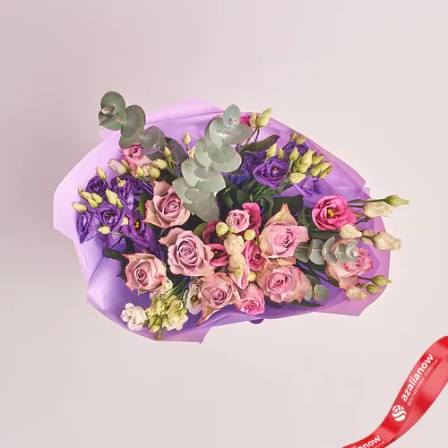 Фото 2: Букет из розовых роз и лизиантусов «Время поздравлений». Сервис доставки цветов AzaliaNow