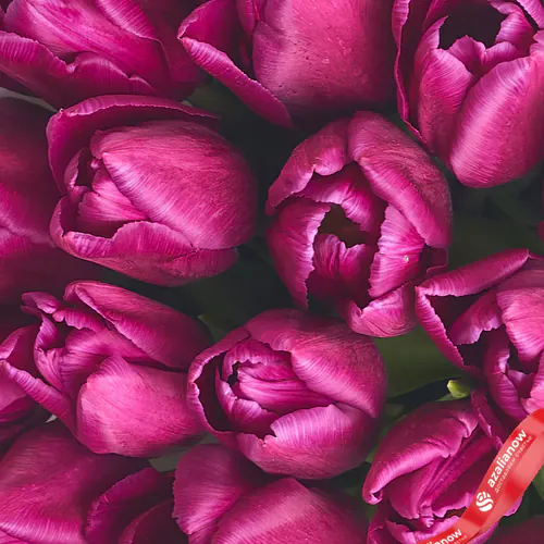 Фото 3: Букет из 11 фиолетовых тюльпанов в серой пленке. Сервис доставки цветов AzaliaNow