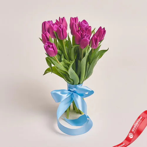 Фото 1: 15 фиолетовых тюльпанов, Россия. Сервис доставки цветов AzaliaNow