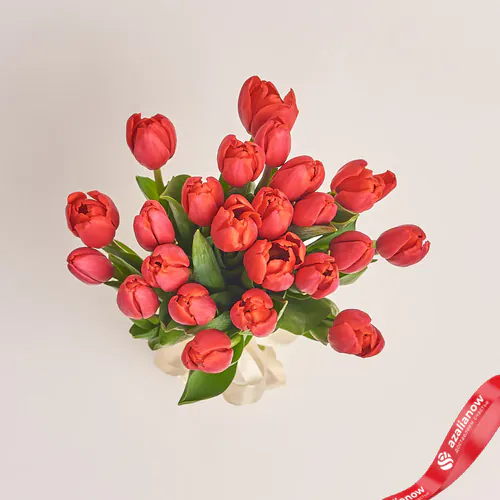 Фото 2: Букет из 25 красных тюльпанов «Энергия». Сервис доставки цветов AzaliaNow