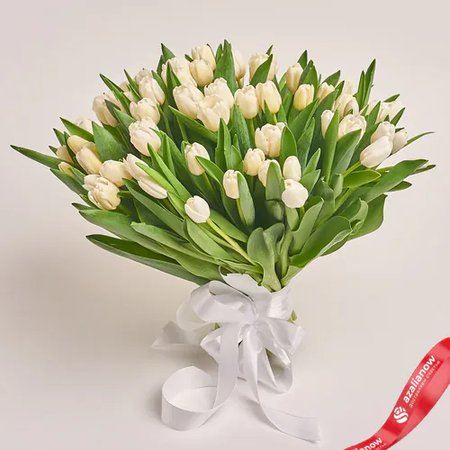 Фото 1: 75 белых тюльпанов, Россия. Сервис доставки цветов AzaliaNow